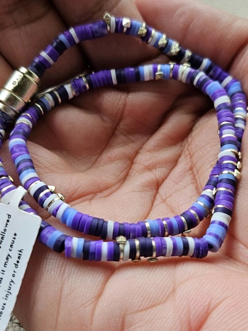 Kate Spade Women Choker Necklace Beaded Purple Signed KS Fashion Length 14 in - Picture 8 of 12